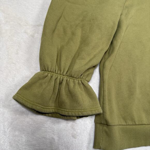 Nation LTD Frances Sweatshirt Renaissance Sleeve Olive Green Women's Size Medium - Picture 5 of 9